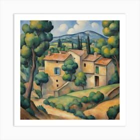 Rustic Romance Painting Inspired By Paul Cezanne Art Print Art Print