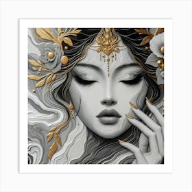 Geisha Creative Illustration Artwork 27 Art Print