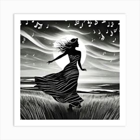 Girl In A Field Art Print