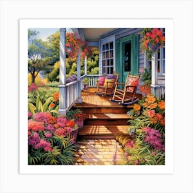 Porch Rocking Chair Art Print