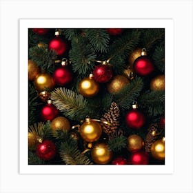 Christmas Tree Ornaments Art Print