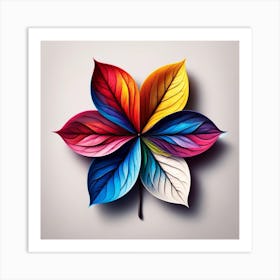 Colorful Leaf Art Print