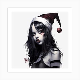 Xmas Gothic Girl 1 Art Print