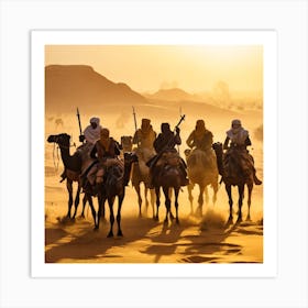 Camels In The Desert Art Print