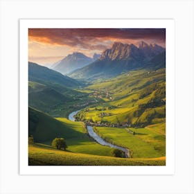 Valley In The Dolomites Art Print