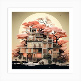 A House in Pinky Island Art Print