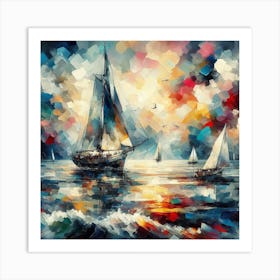 Sailboat, Abstract 1 Art Print