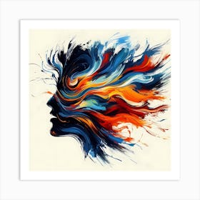 Abstract Of A Woman'S Head Art Print