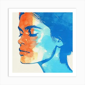 Watercolor Portrait Of A Woman 4 Art Print