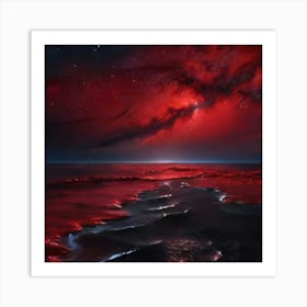 Red Galaxy Art Print