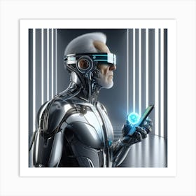 Futuristic Man In Futuristic Suit 9 Art Print