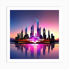 Dubai City Skyline Art Print