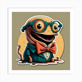 Frog With Glasses Art Print