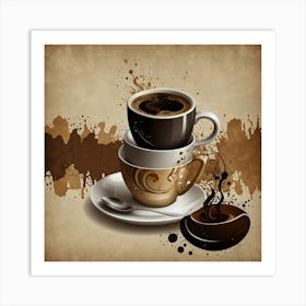 Coffee Cups And Saucers 1 Art Print