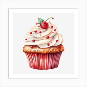 Cupcake With Cherry 9 Art Print