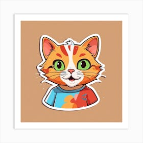 Cat Sticker Art Print