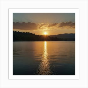 Sunset Over Lake Art Print