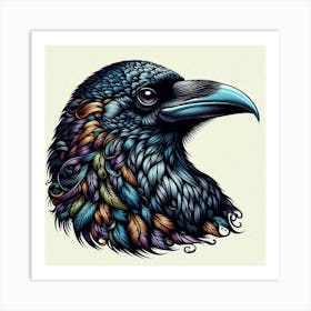 Raven Head Art Print