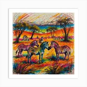 Zebras In The Wild Art Print