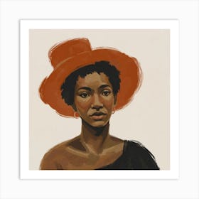 African American Woman In Hat Art Print
