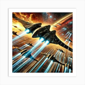 A Highly Detailed Science Fiction Illustration Of 1 Art Print