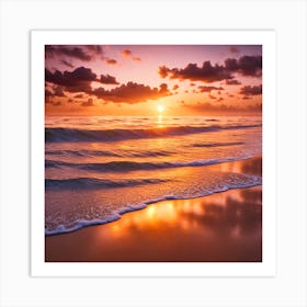 Sunset On The Beach Art Print