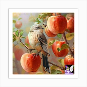 Bird In The Apple Tree Art Print