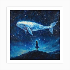 Whale In The Starry Night Sky 8 Art Print