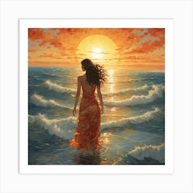 Sunset At The Beach 3 Art Print