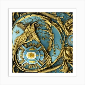 Clockwork Blue Art Print