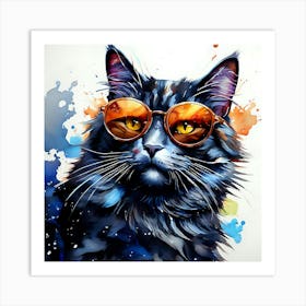 Cat In Sunglasses 2 Art Print