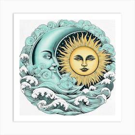 Moon And Sun Art Print