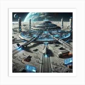 A Futuristic Science Fiction Depiction Of A Spacep Art Print