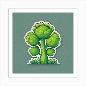 Broccoli Sticker Art Print