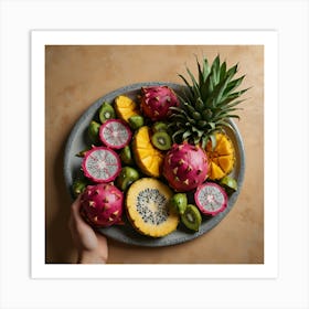 Colorful Fruits On A Plate Art Print