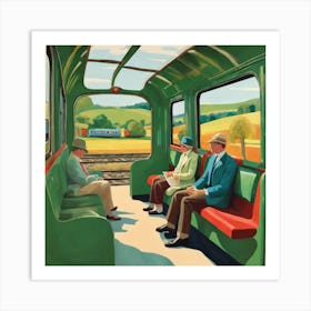 Vintage Train Journey Series: David Hockney Style 2 Art Print