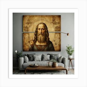Default Trendy Wall Art Leonardo Da Vinci Style 1 Art Print