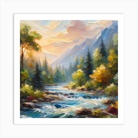 Sunset In The Mountains 17 Art Print