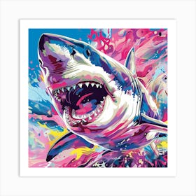 Aggressive Shark Art Print