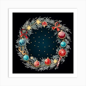 Christmas Wreath 1 Art Print