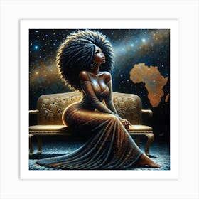 African Woman With Afro Art Print