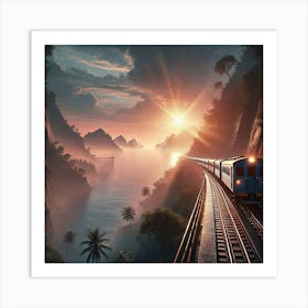 Train In The Mountains Art Print