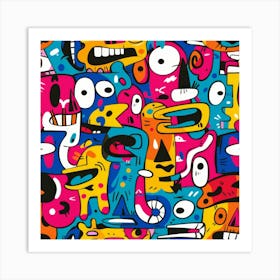 Cartoon Monsters 2 Art Print