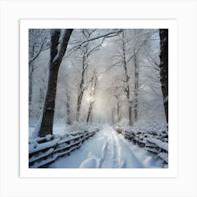  Nature Picture With Snow In Winter  Poster