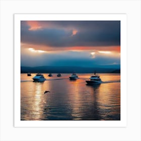 Sunset On The Water 3 Art Print