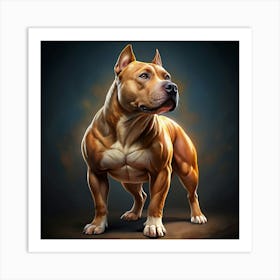 Muscular American Pitbull Terrier Art Print