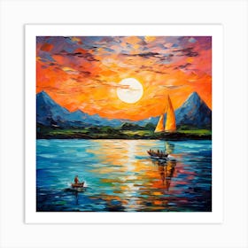 Monet's Brush: Caribbean Mosaic Art Print