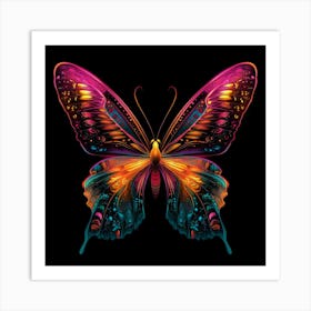 Radiant Butterfly With Intricate Wing Patterns.Generated AI. Wall Art Print Art Print