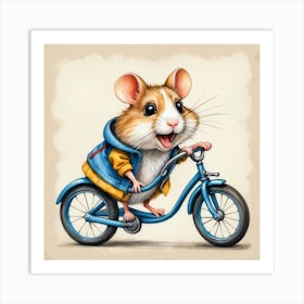 Mouse On A Bike Art Print