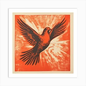 Retro Bird Lithograph Dove 3 Art Print